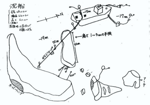白浜沈船ポイントのマップ